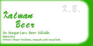 kalman beer business card
